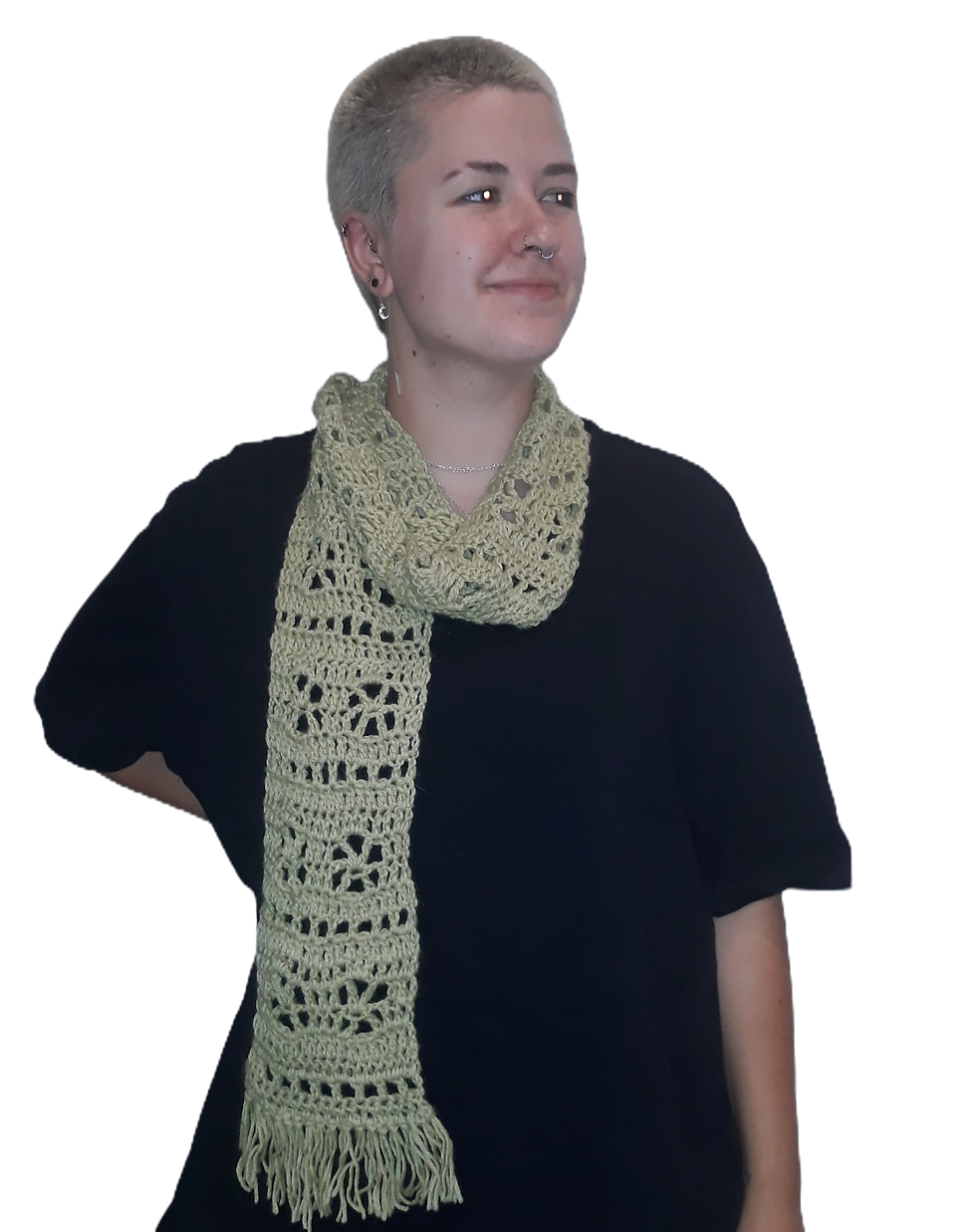 Thumbnail: Hand Crochet Scarf - with fringe