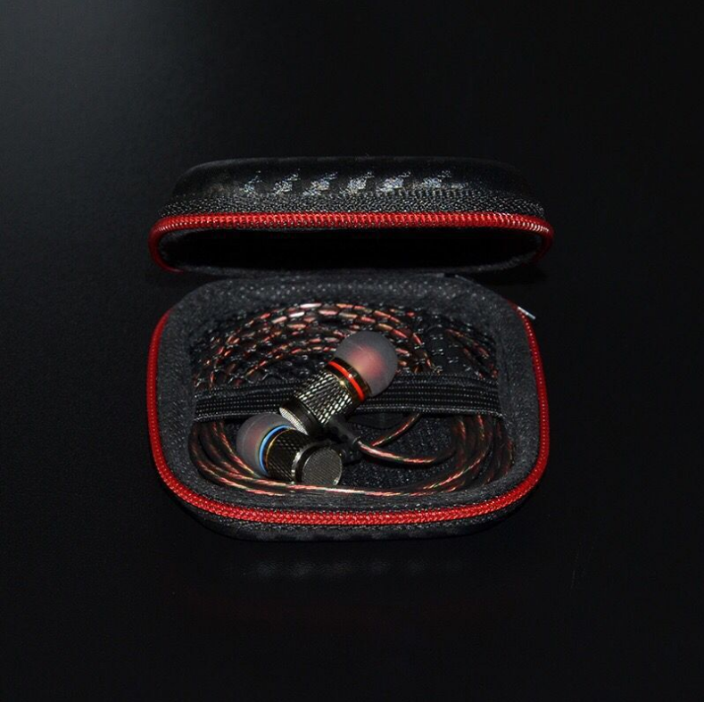 Open EVA case with small electronics inside