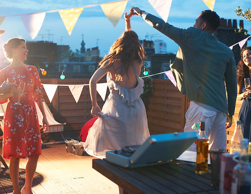 Dancing and Celebrating at an outdoor Scottish wedding