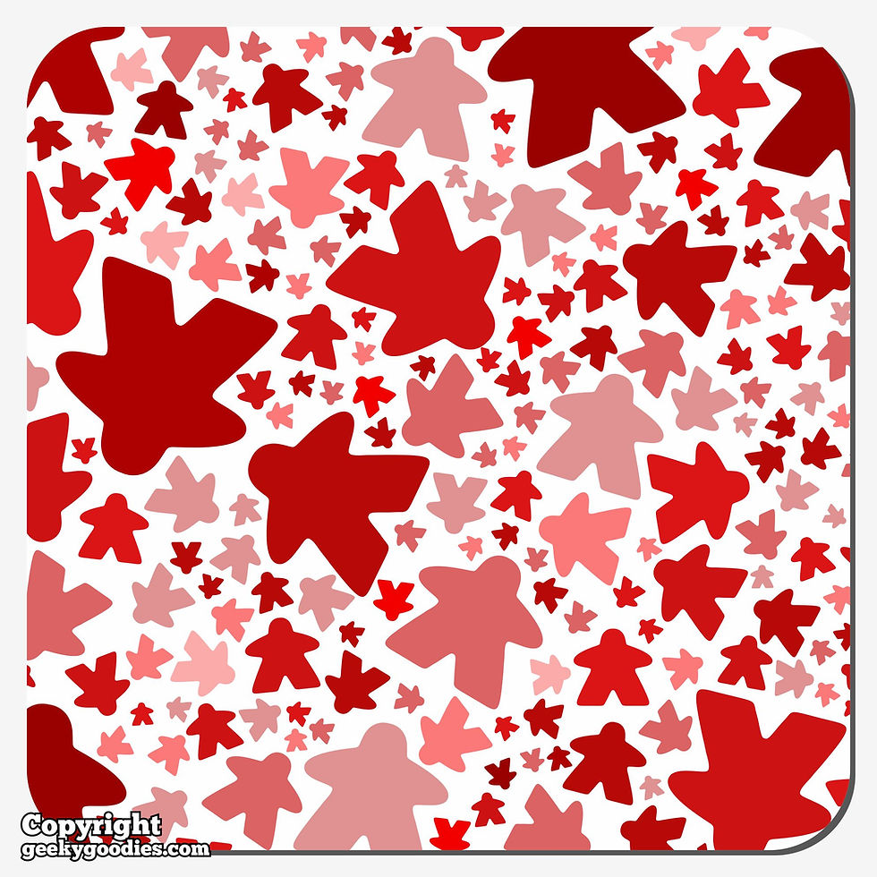 Thumbnail: Meeple Pattern Drink Coasters - Set of 6