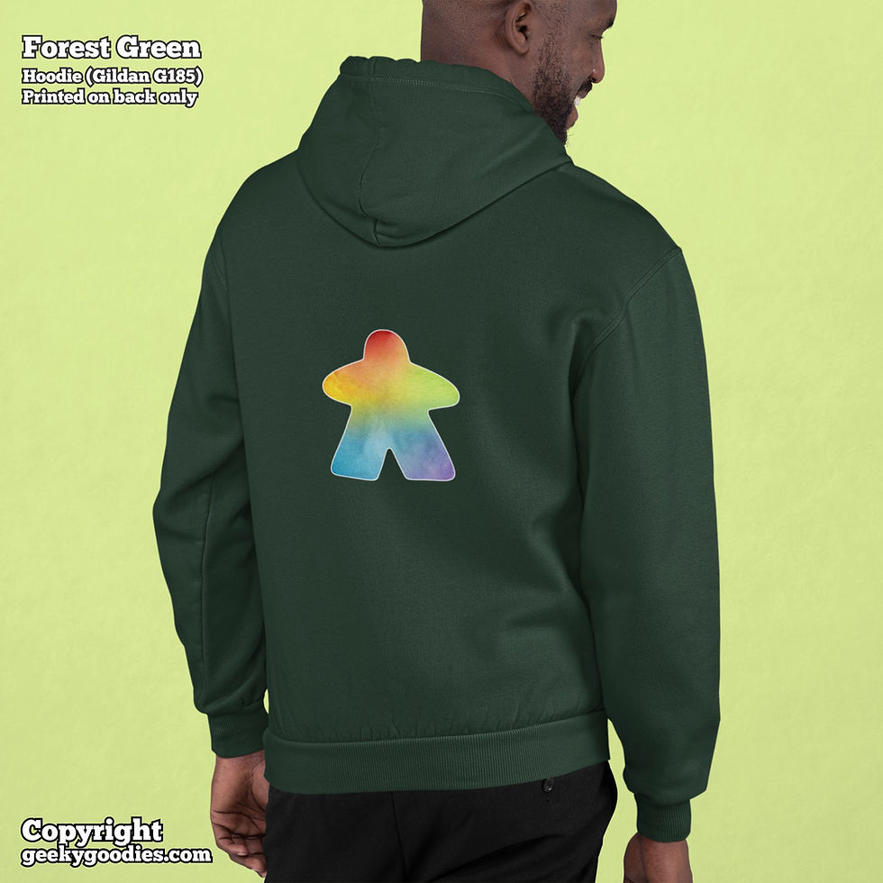 Thumbnail: Rainbow Watercolor Meeple Unisex Hoodie