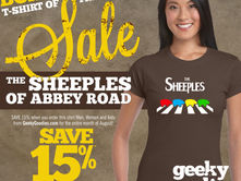 SAVE 15% Off The Sheeples of Abbey Road T-shirt