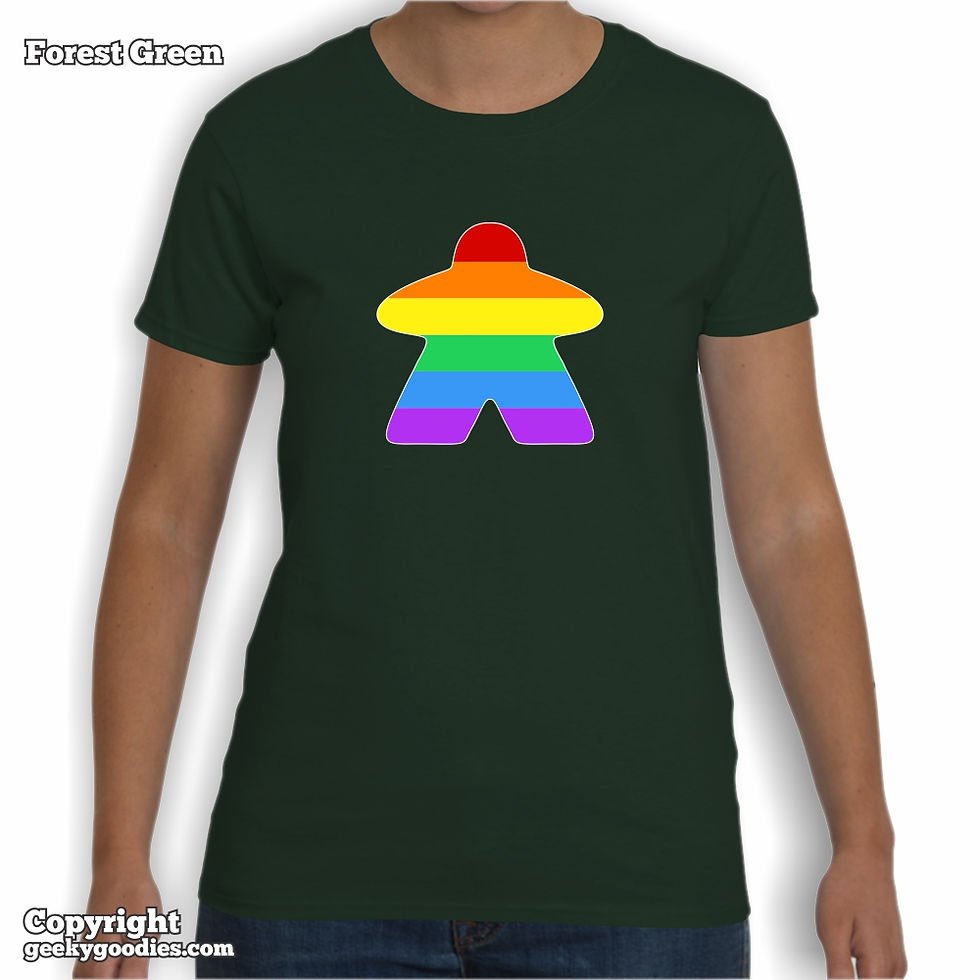 Thumbnail: Rainbow (Pride / LGBTQIA+ Colors) Meeple Ladies T-Shirt