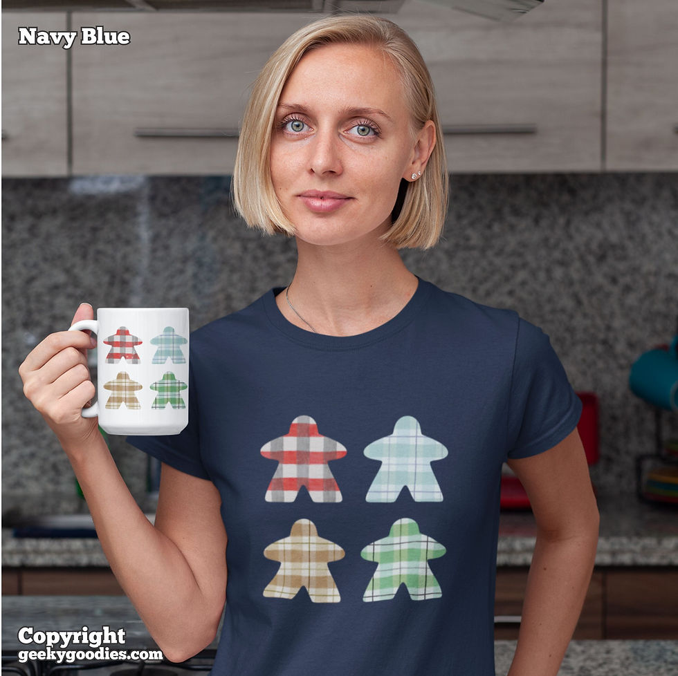 Thumbnail: Plaid Meeple Ladies T-shirts