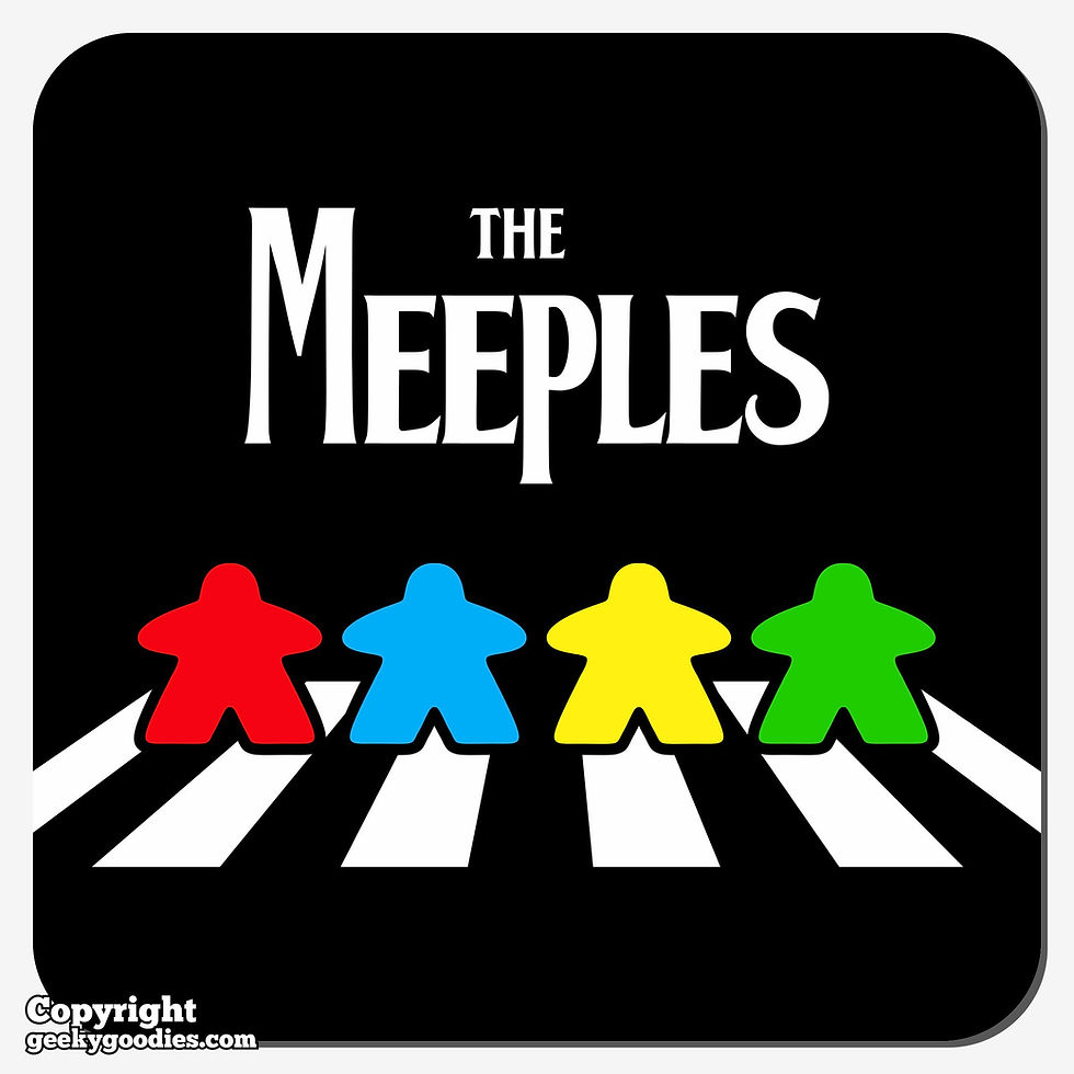 Meeple Drink Coasters- Set of 6 Meeple Design Gifts for Board
