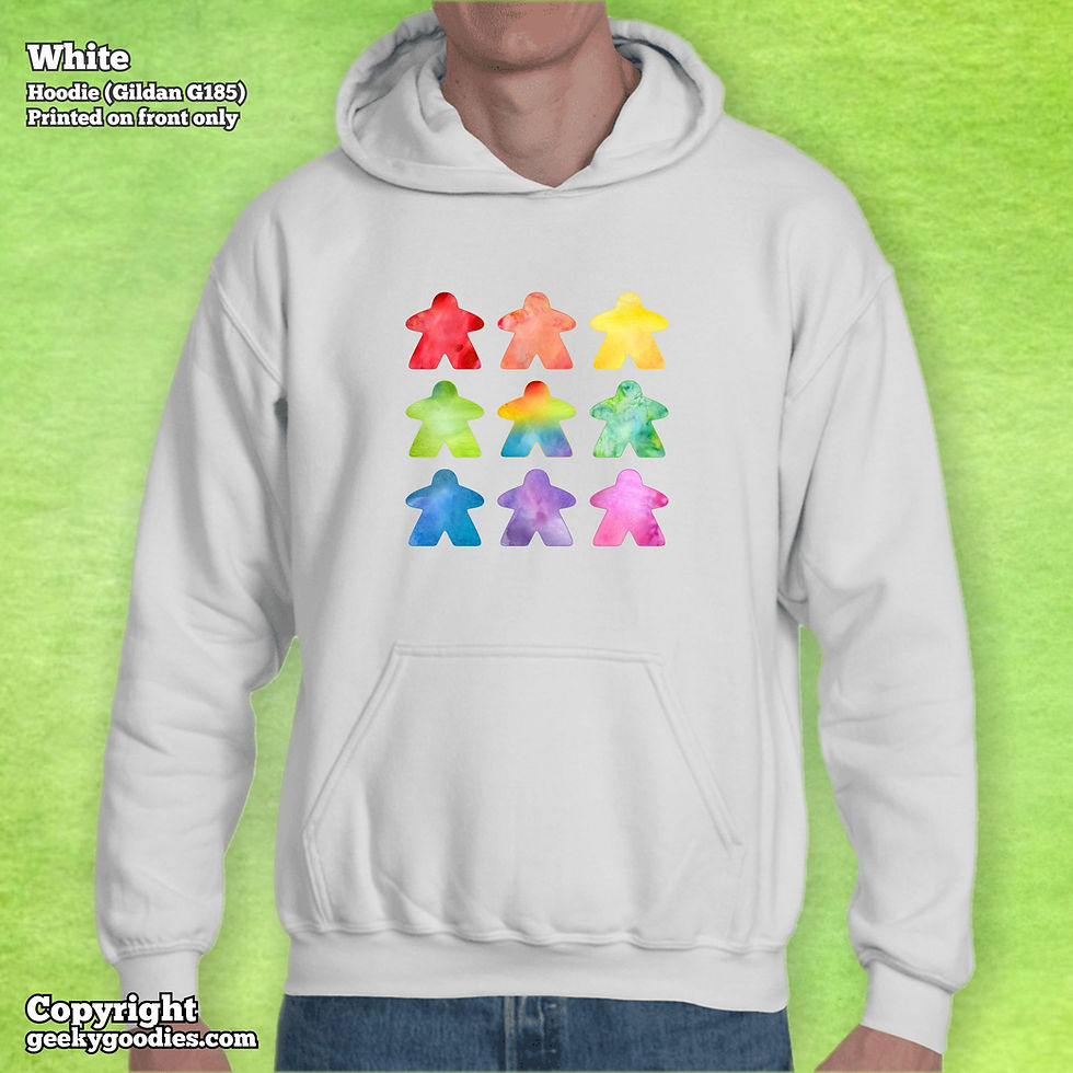 Thumbnail: The Watercolor Meeple Unisex Hooded Sweatshirts
