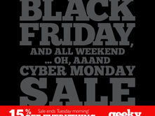Get 15% OFF Your Geeky Goodies Order With Our Black Friday SALE!