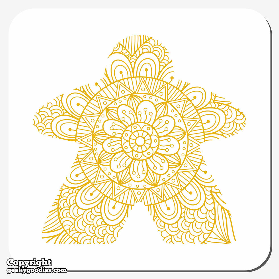 Thumbnail: Mandala Meeple Drink Coasters - Set of 4 Coasters