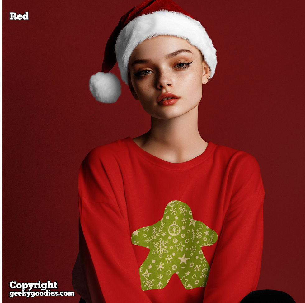 Thumbnail: Holiday Pattern Meeple Unisex Long Sleeve Shirts