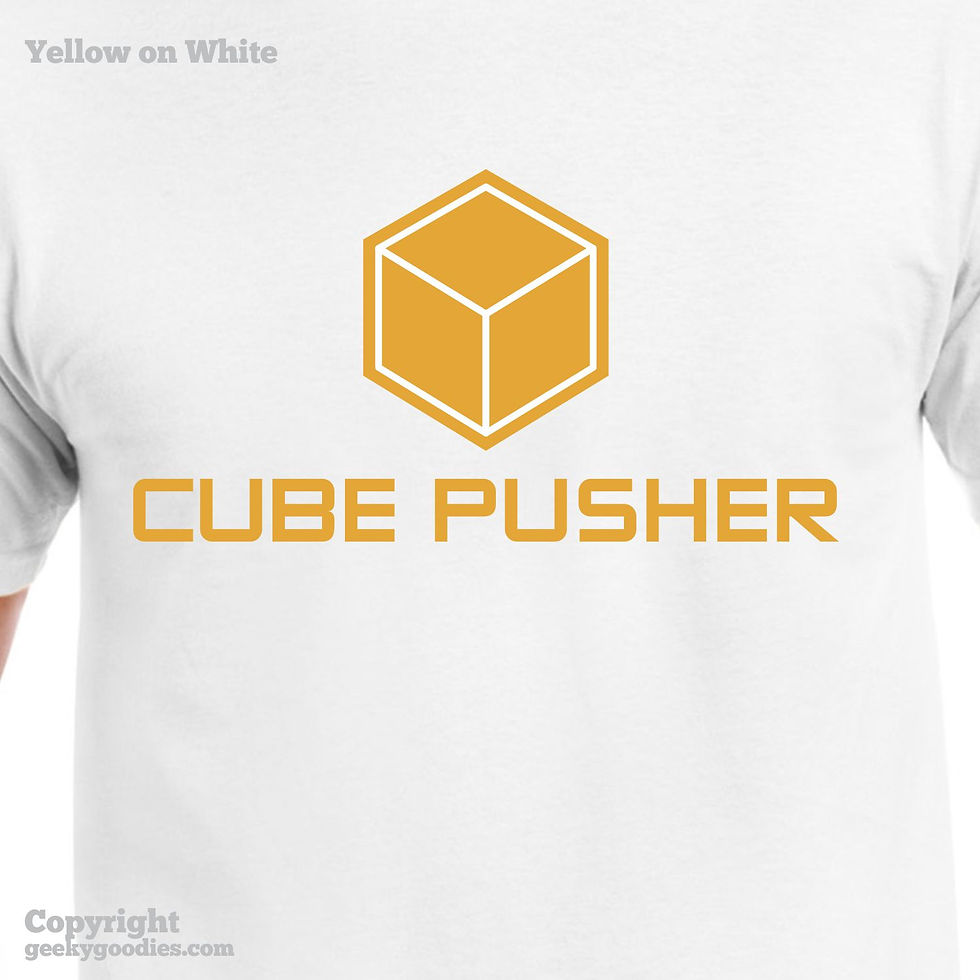 Thumbnail: Cube Pusher Men's / Unisex White T-shirts