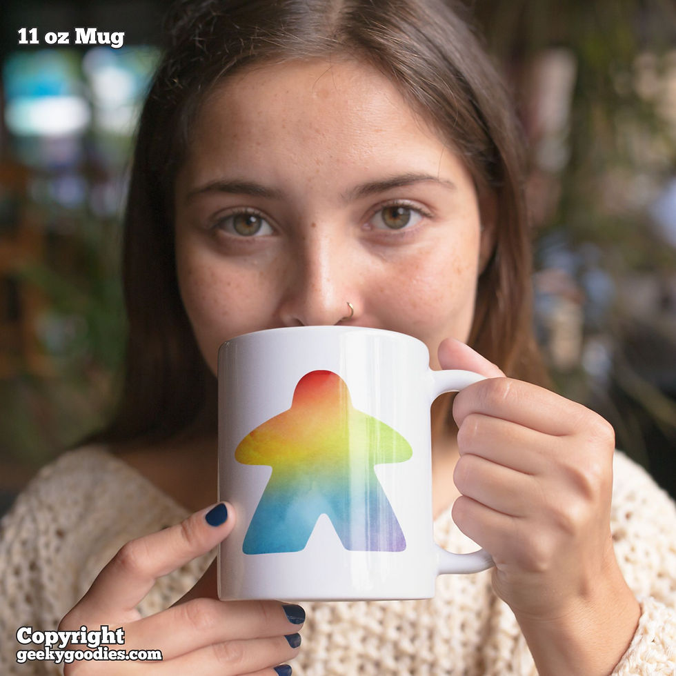 Thumbnail: Rainbow Watercolor Meeple Coffee Mugs