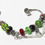 Thumbnail: Flexible Pandora Style Charm Bracelet - Green, Red, and Black Pairing