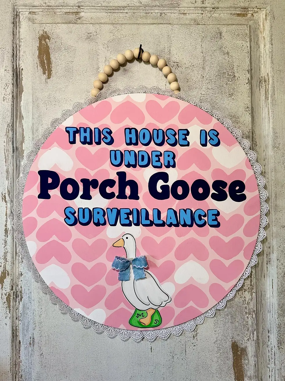 Thumbnail: Porch Goose Surveillance Door Hanger Blank | Funny Goose DIY Wood Sign
