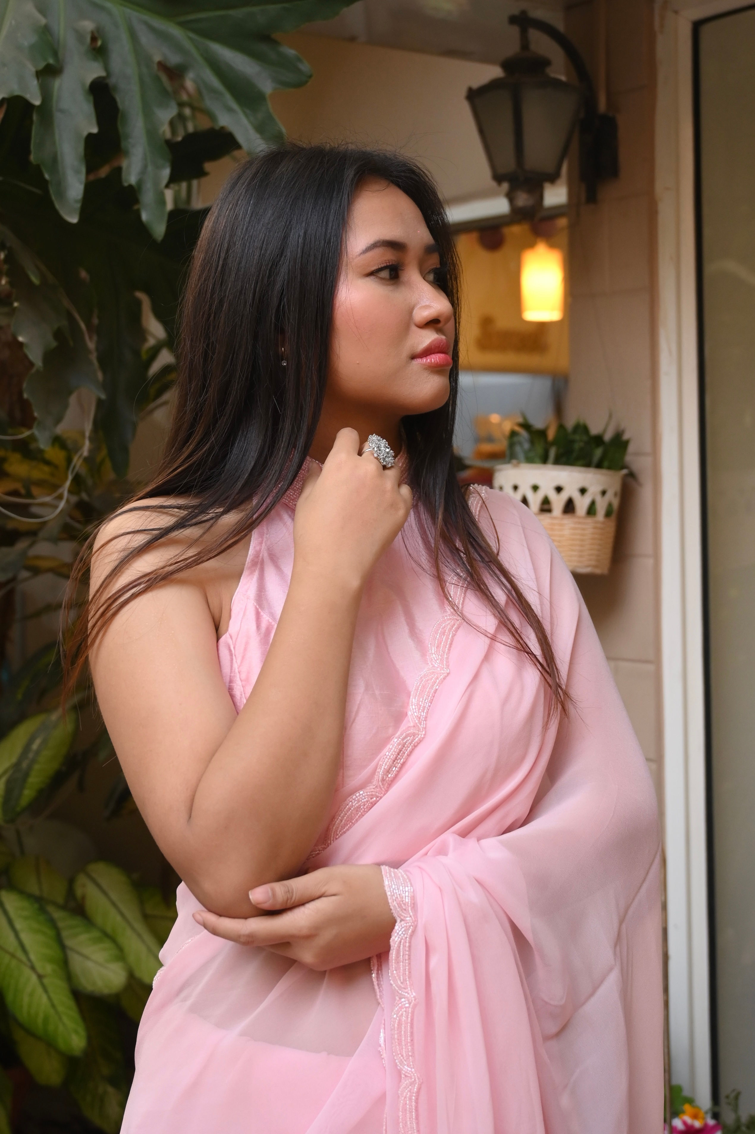 Ira Saree in Pink Lemonade.