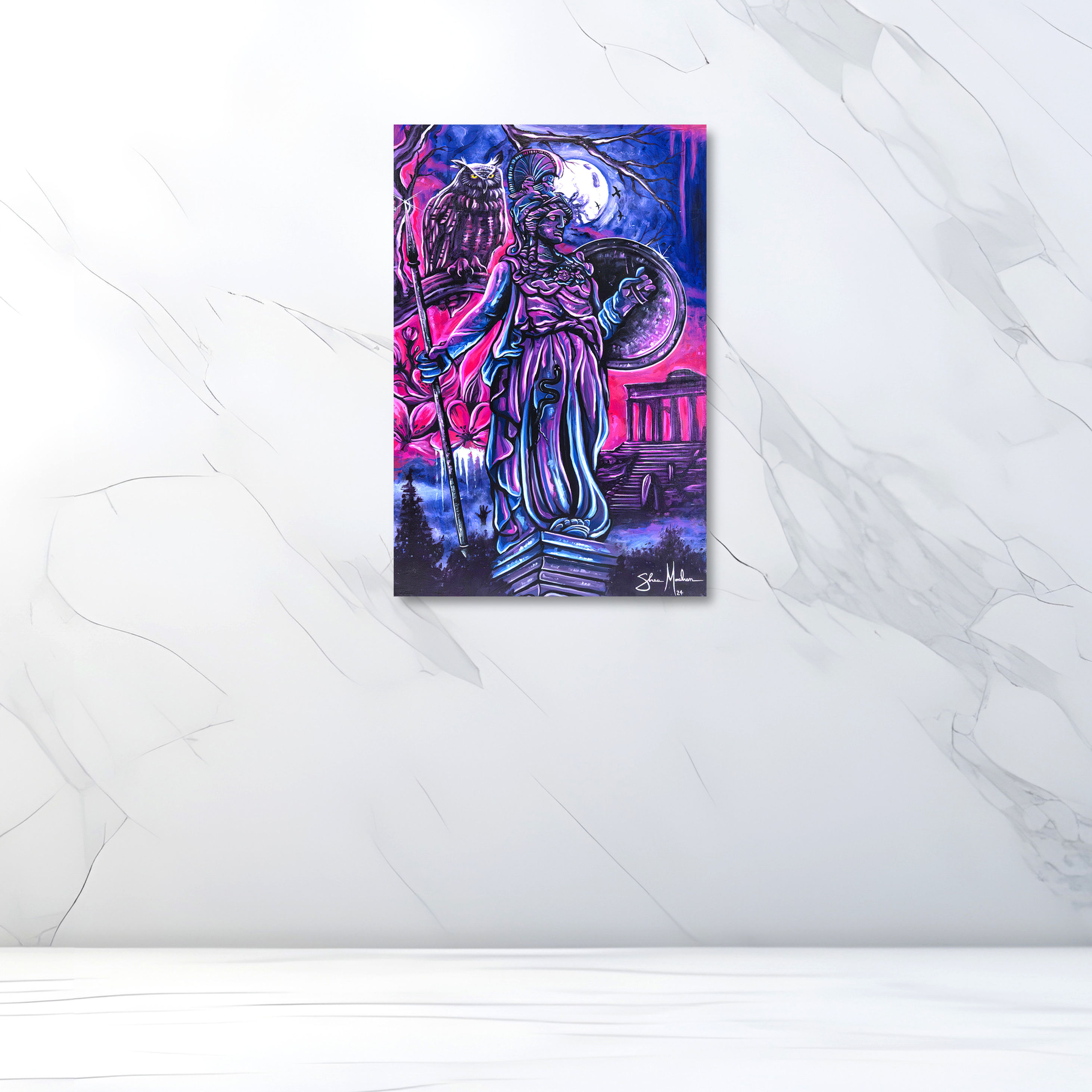 24x36 in Athena & the Owl of Wisdom Original