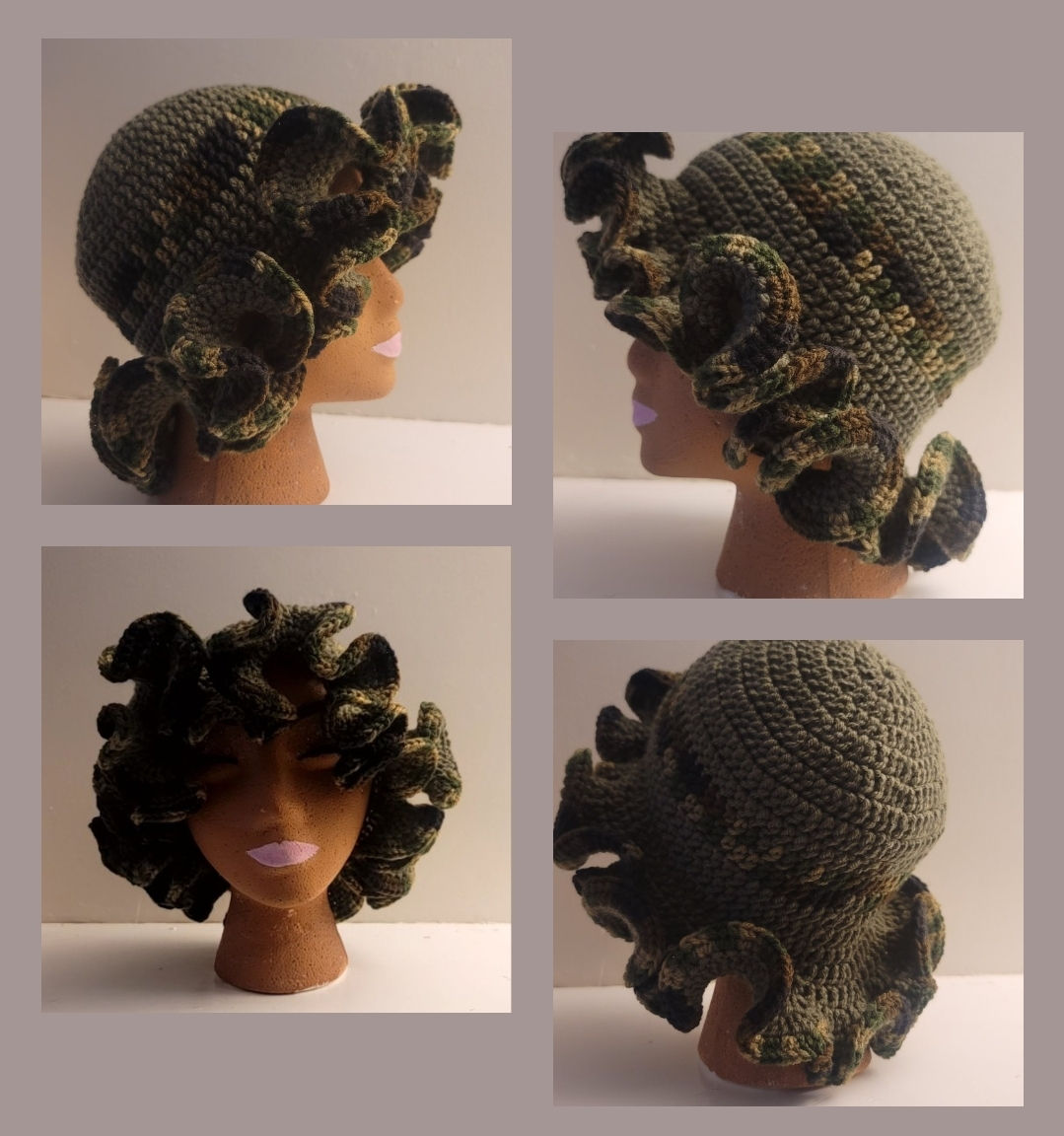 RUFFLED CAMOU HAT