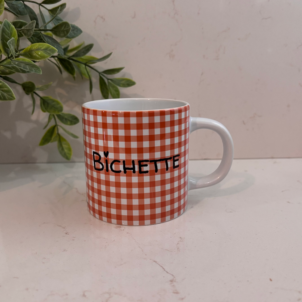 Tasse “Bichette” vichy – Mug rétro original