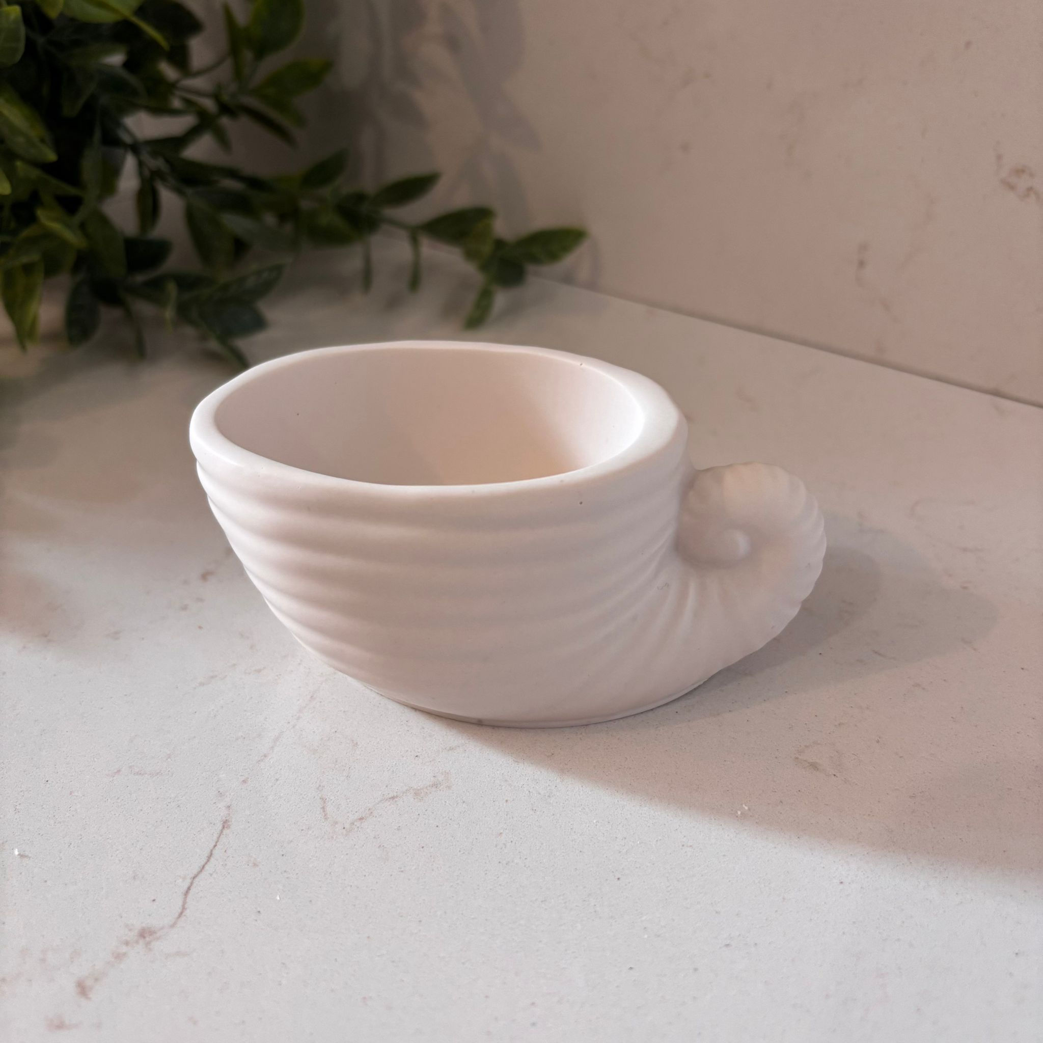 coupelle coquillage en jesmonite faite main blanc