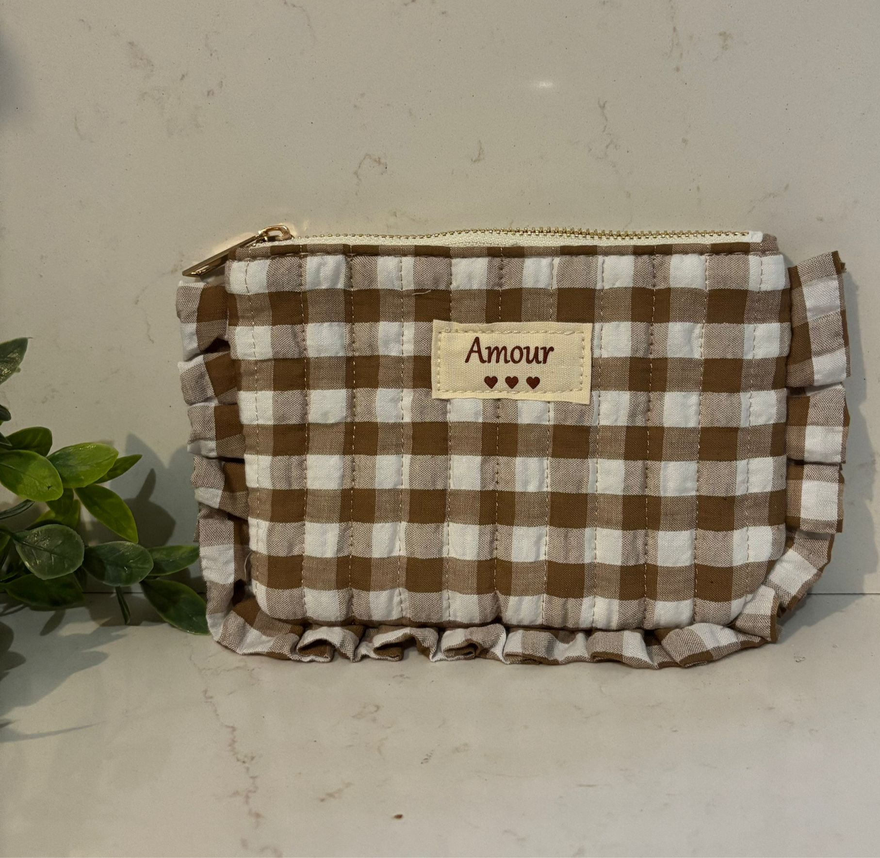 Pochette froufrou en tissu modèle Élise grand modèle