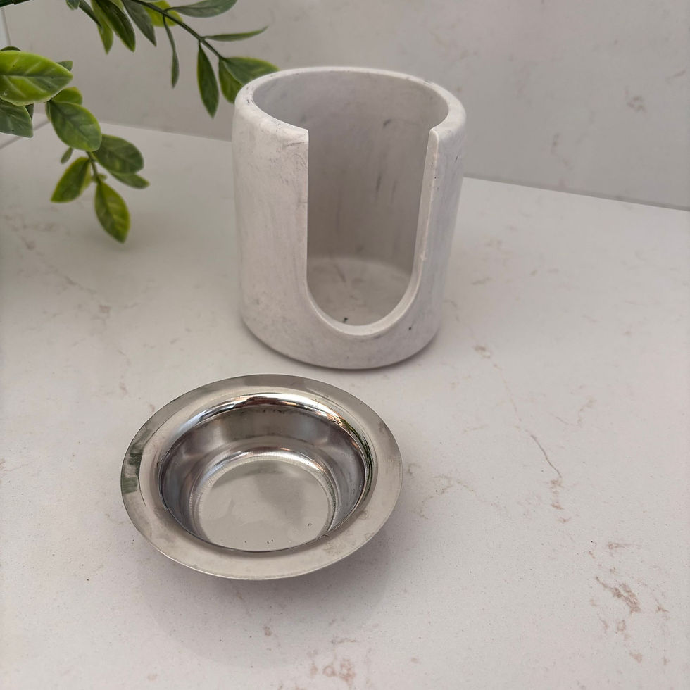 Bruleur en jesmonite marbré gris