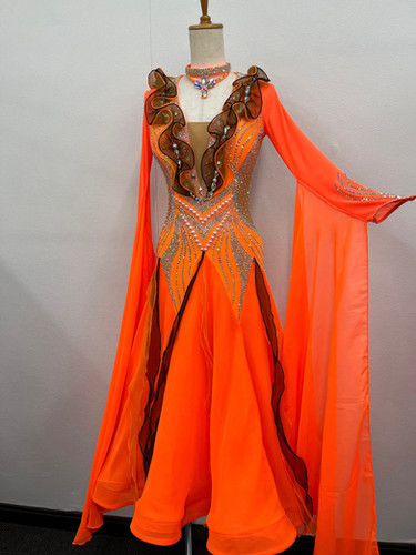 モダンドレス 206 オレンジのモダンドレス | ダンスファッション