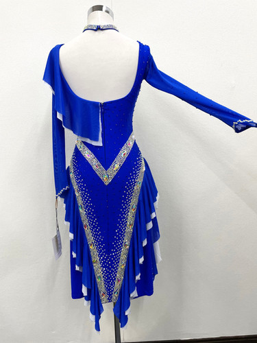 ラテンドレス 029 ロイヤルブルーのラテンドレス | ダンスファッション