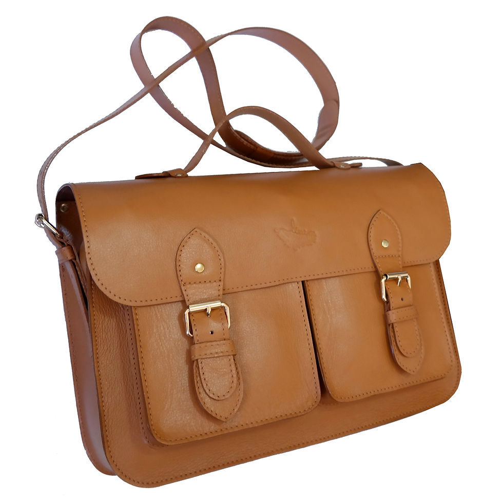 Miniatura: Bolsa e Pasta Satchel Pockets Line Store Leather Couro Caramelo