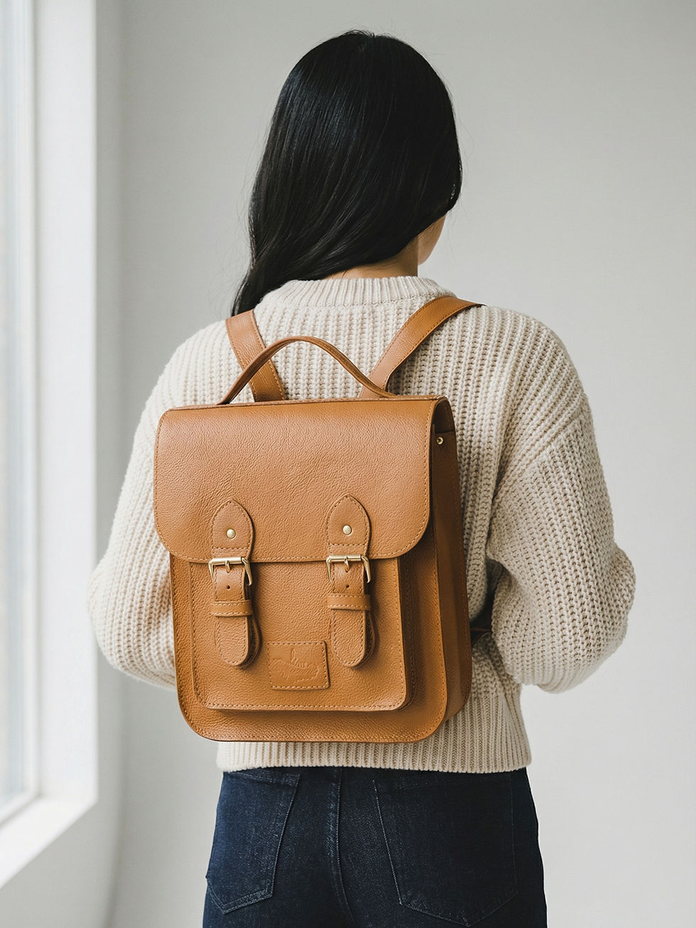 Miniatura: Mochila Satchel Versão N°1 Média Couro Line Store Leather - Cores Variadas