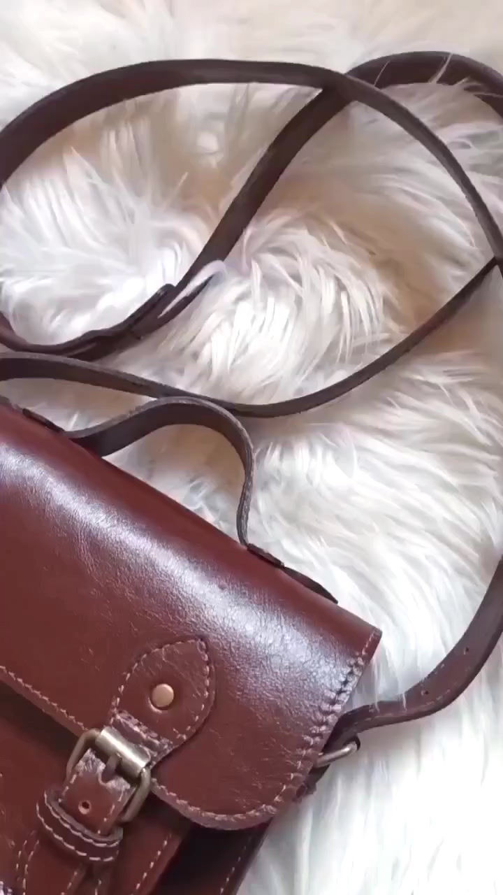 Miniatura: Bolsa e Pasta Satchel Clássica Line Store Leather Couro Marrom Avermelhado