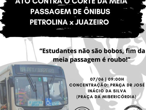 “Estudantes não são bobos, fim da meia passagem é roubo!”