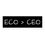 Thumbnail: a black bumper sticker that says "eco>ceo" in white