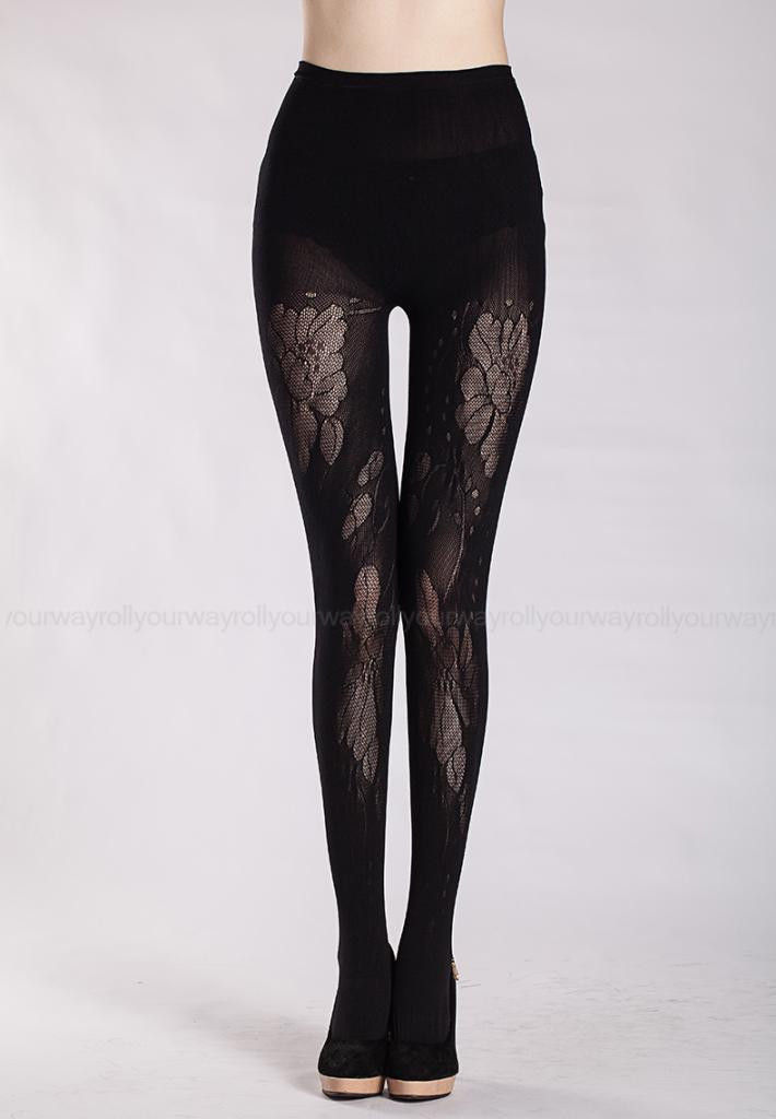 Thumbnail: SEAMLESS FLOWERS FISHNET TIGHTS