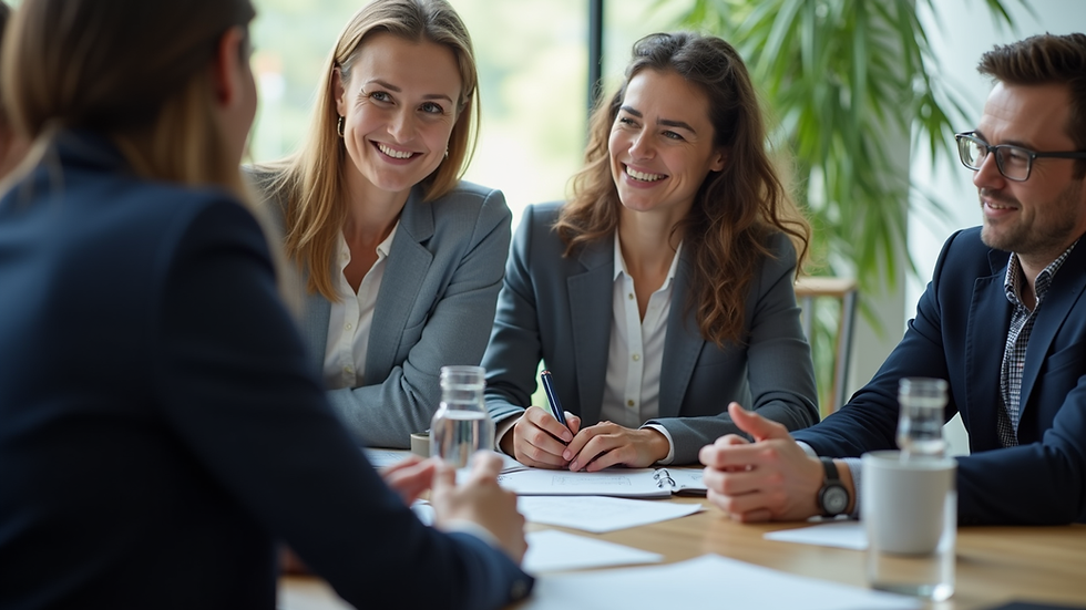 Eye-level view of a group of people engaged in a discussion