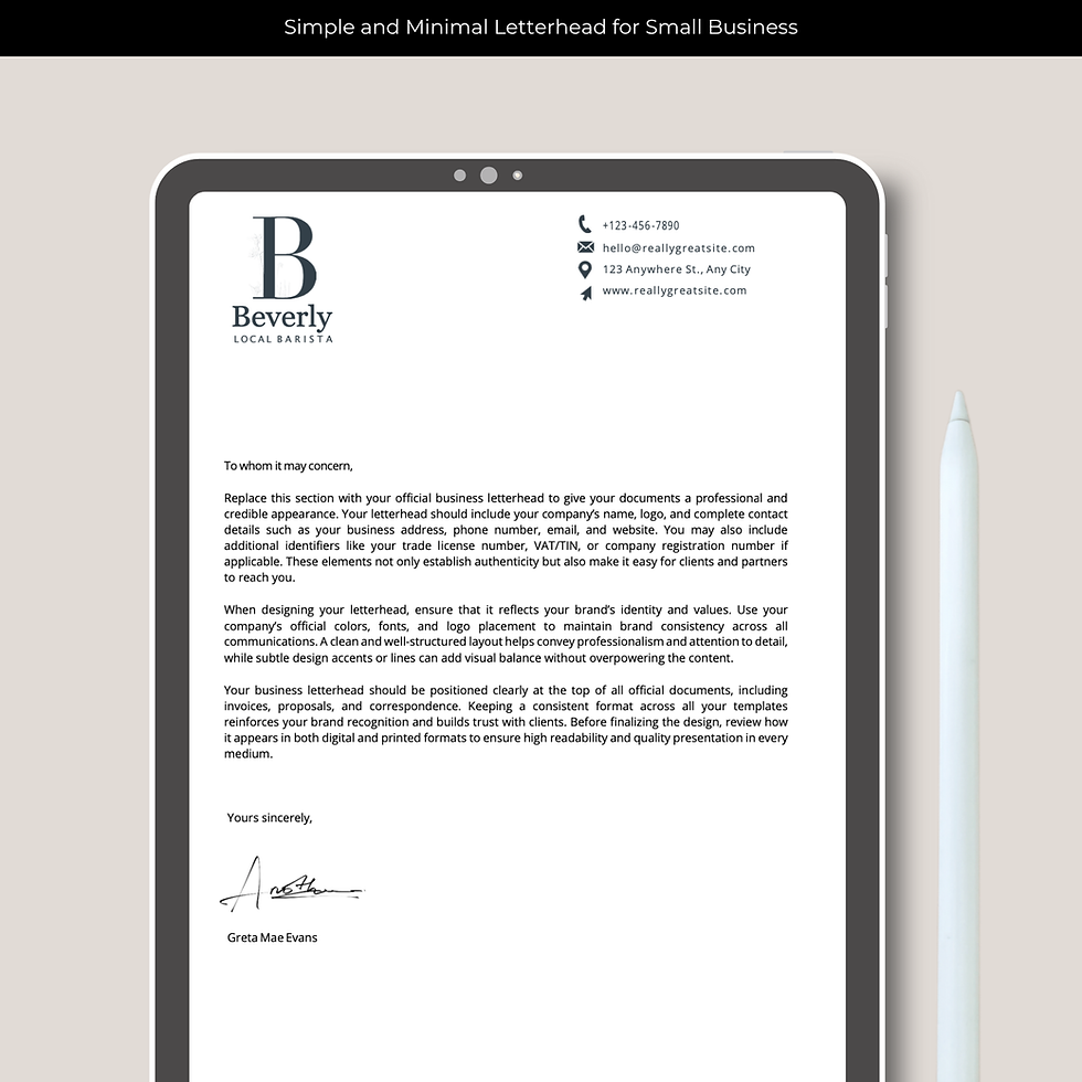 Thumbnail: Minimal Business Letterhead Template