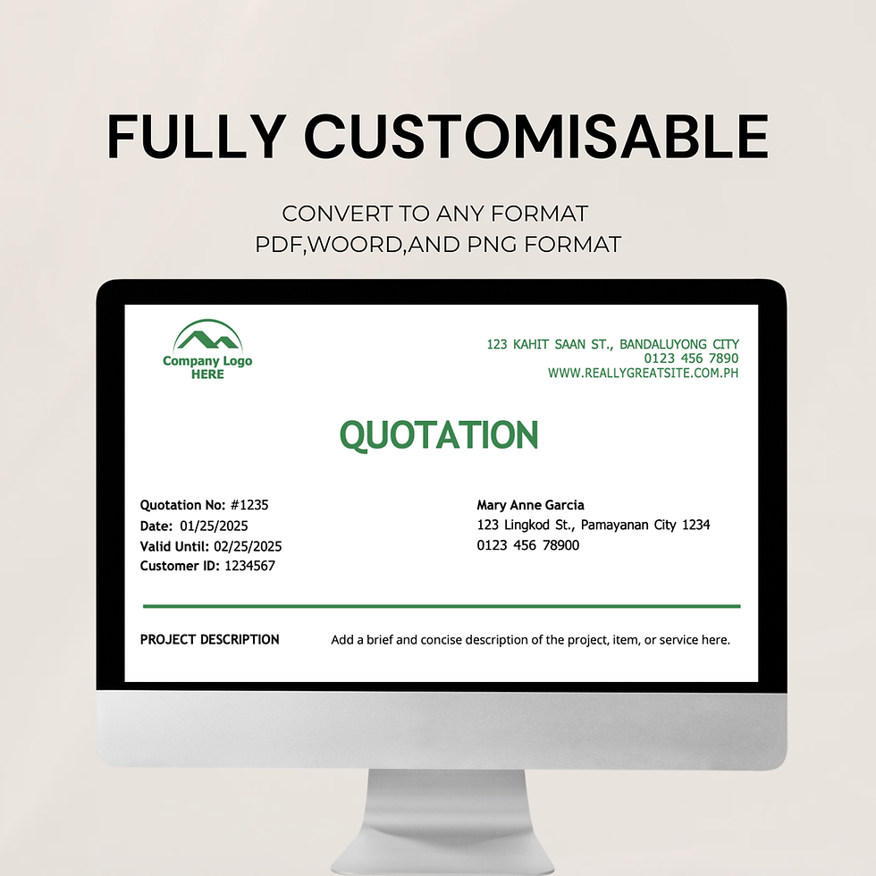 Thumbnail: Quote Template Editable | Price Quotation Form