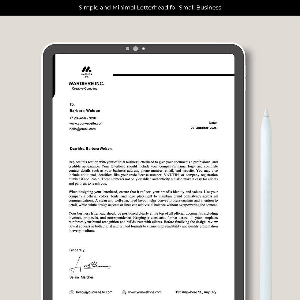 Thumbnail: Minimalist Letterhead Template