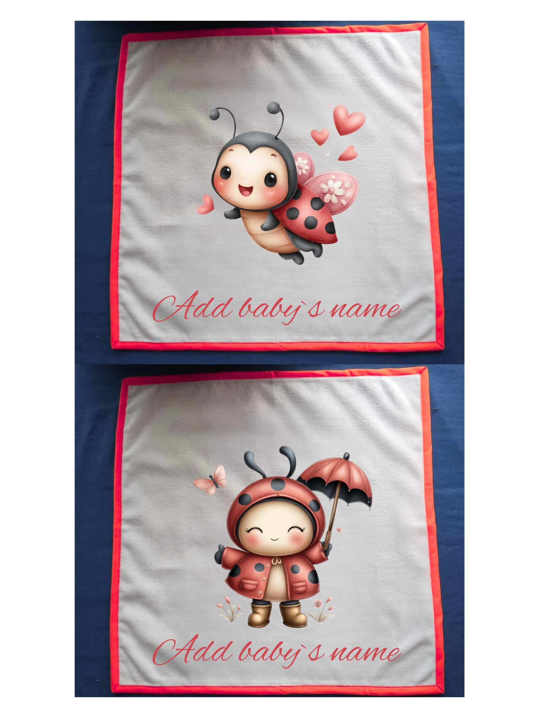 Burping/spitting towel set ladybug1