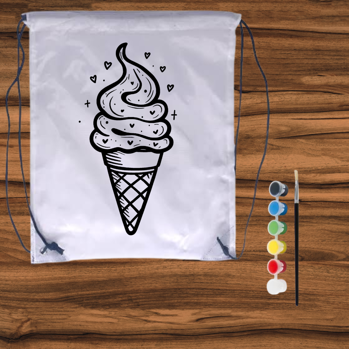 Paint your own Drawstring bag -Ice cream