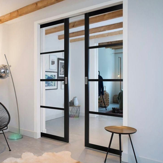 Sliding Internal steel office partition with glazed doors