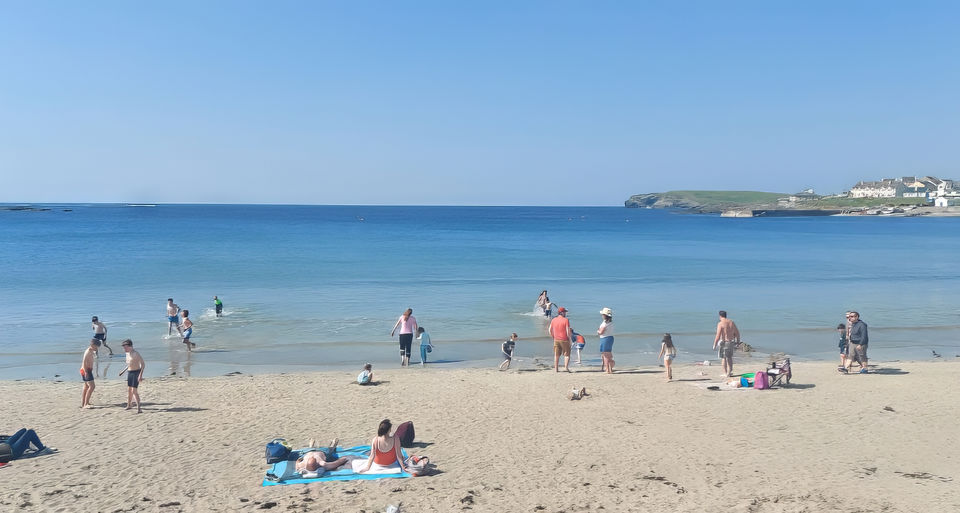 People on Kilkee beach lovely summers day