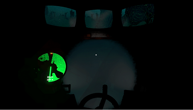 A view from inside the submarine