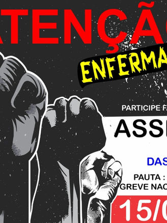 Atenção enfermagem, assembleia on-line dia 15/09 das 07h as 23h59 votação.