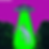 UFO beam abducting a cat character at night.