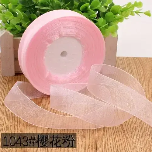 Thumbnail: 50yards 25mm Organza Chiffon Ribbons Wedding Party Decoration Handmade Ribbon