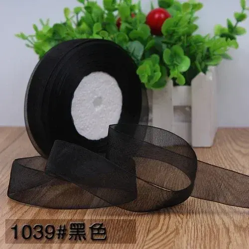 Thumbnail: 50yards 25mm Organza Chiffon Ribbons Wedding Party Decoration Handmade Ribbon