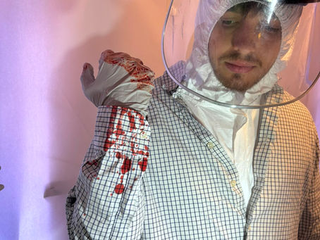 BPA student with bloodstained shirt