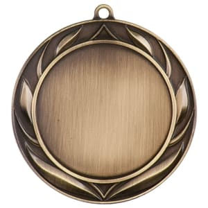 2 3/4" Antique Gold Wreath 2" Insert Holder Medal