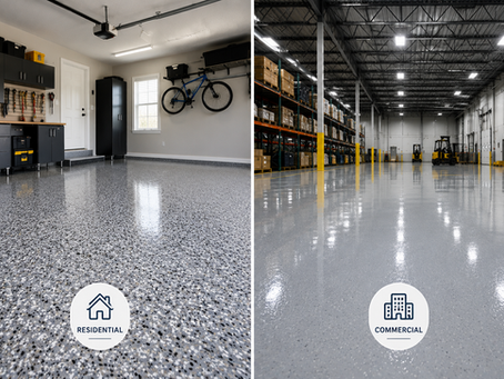Residential and commercial floor coatings comparison for garage and warehouse floors