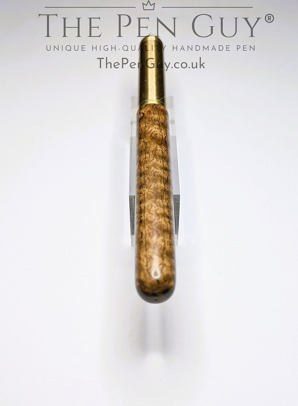 Thumbnail: Brass in Pocket Rollerball - The Brass Ember in curly black maple