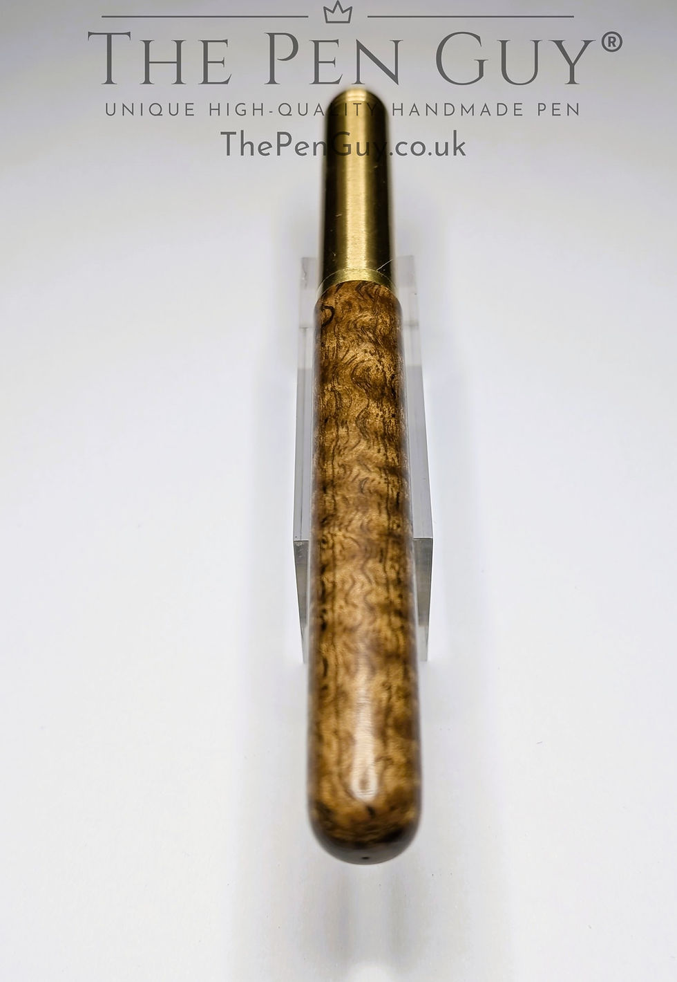Thumbnail: Brass in Pocket Rollerball - The Brass Ember in curly black maple
